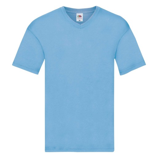 Fruit of the Loom, Original V-neck T, Men's V-neck T-shirt, Sky Blue, L