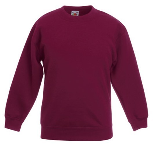 Fruit Of The Loom, Kids Classic Set-in Sweat, Kids Sweatshirt, Burgundy, 5-6