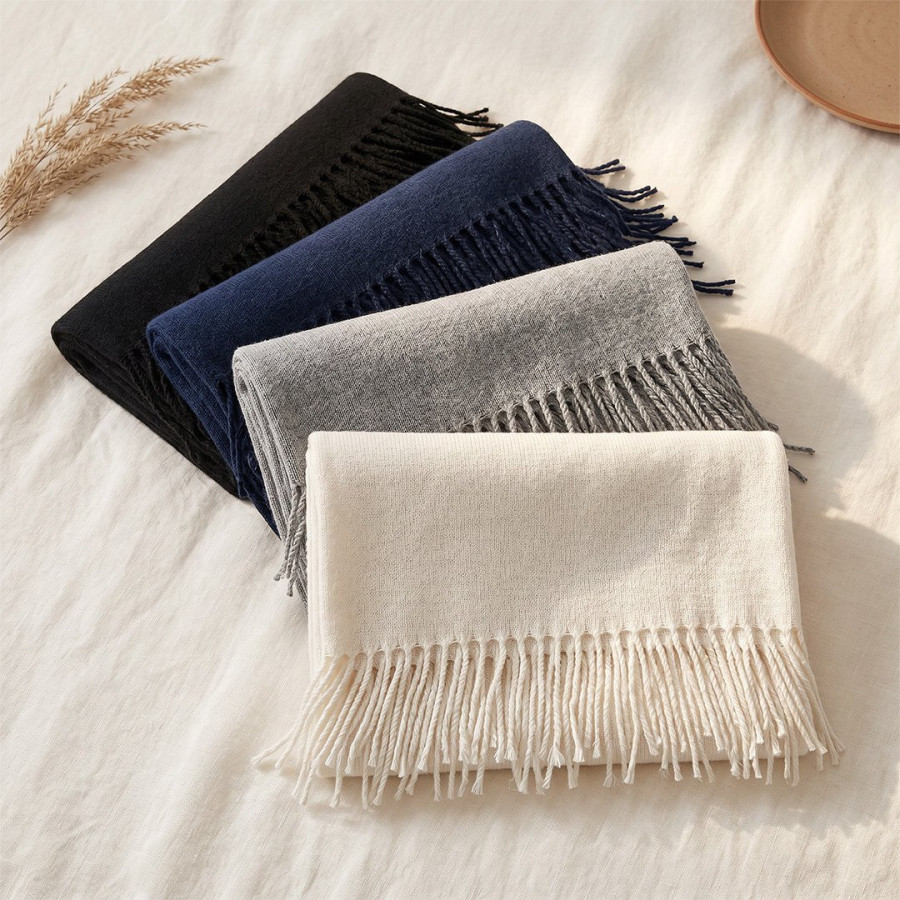 AVALA, scarf, off white