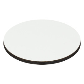 SUBLI COASTER ROUND, coaster with cork bottom, white