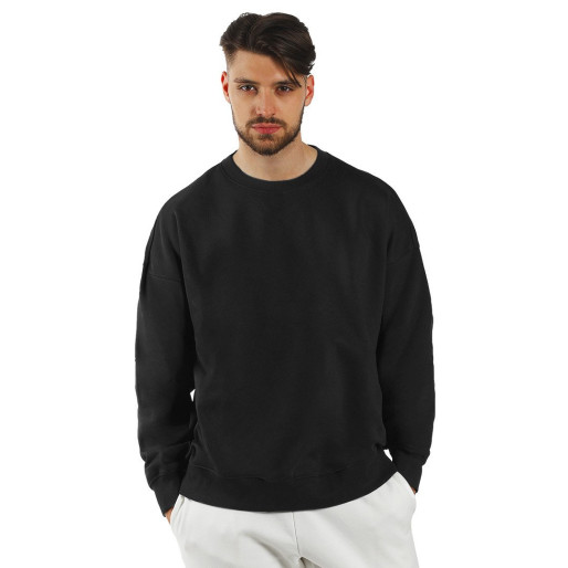 BIG, unisex crew neck organic cotton sweatshirt, 300 g/m2, black