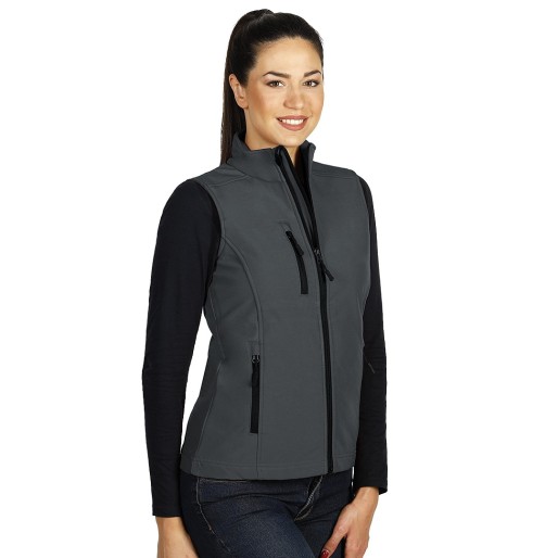 SKIPPER VEST WOMEN, ženski softšel prsluk, tamno sivi