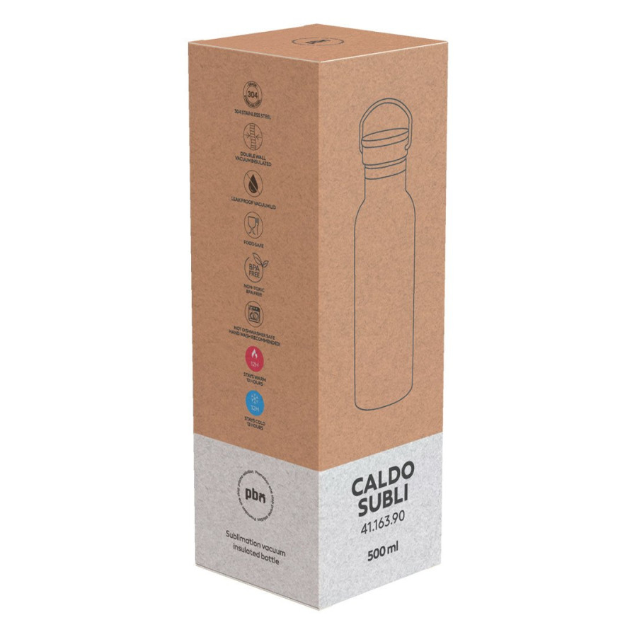 CALDO SUBLI, sublimation vacuum insulated bottle, 500 ml, white