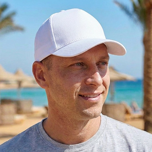 BASEBALL, kačket, 5 panela, beli