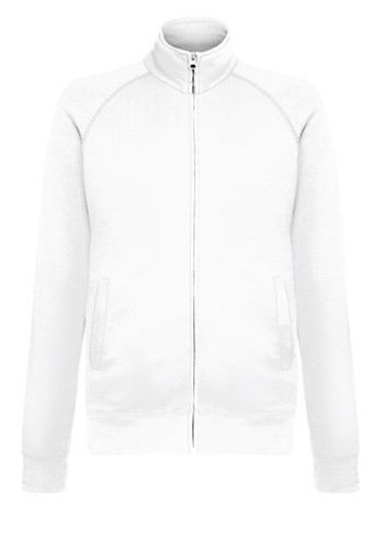 Fruit of the Loom, Lightweight Sweat Jacket, lagani duks sa cibzarom, bela, L