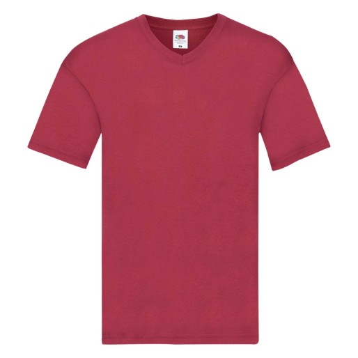 Fruit of the Loom, Original V-neck T, Men's V-neck T-shirt, Brick Red, XL