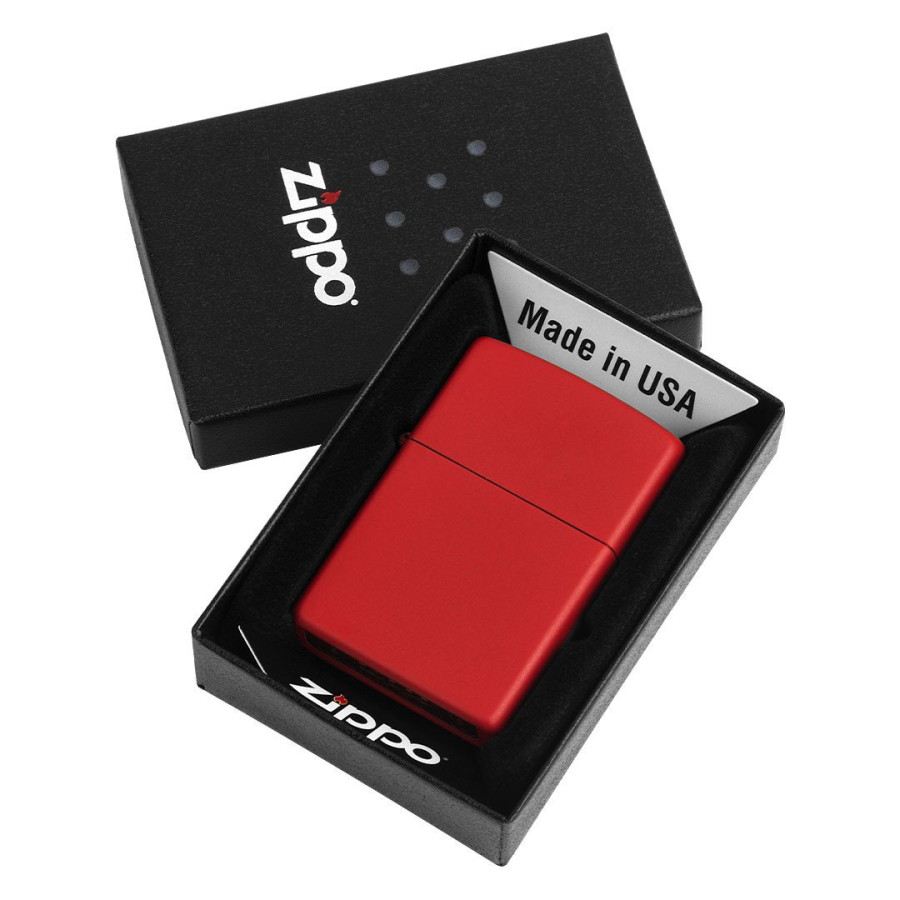ZIPPO 233, metalni upaljač u poklon kutiji, crveni