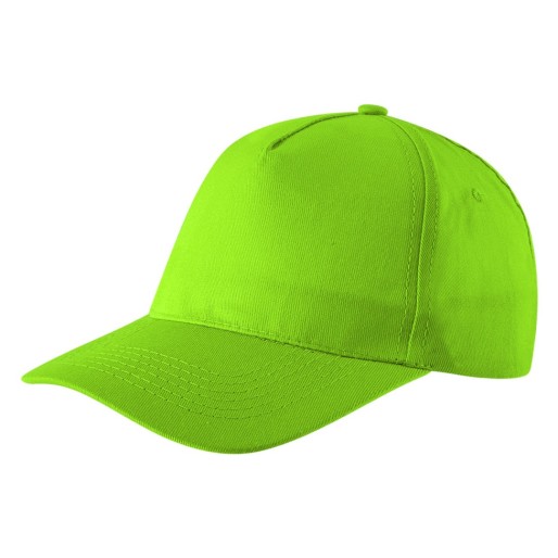 JUNIOR, kids' cap, 5 panels, cotton, light brushed, kiwi