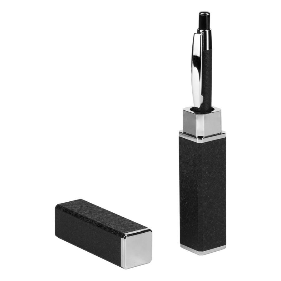 MARBLE, metalna hemijska olovka u metalnoj poklon tubi, crna