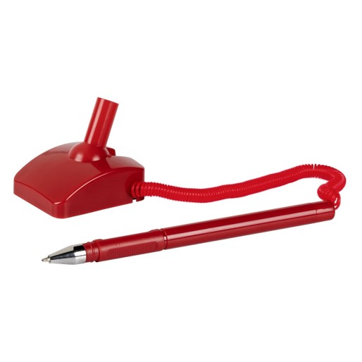 DESK AB, antibacterial plastic ball pen with stand, red