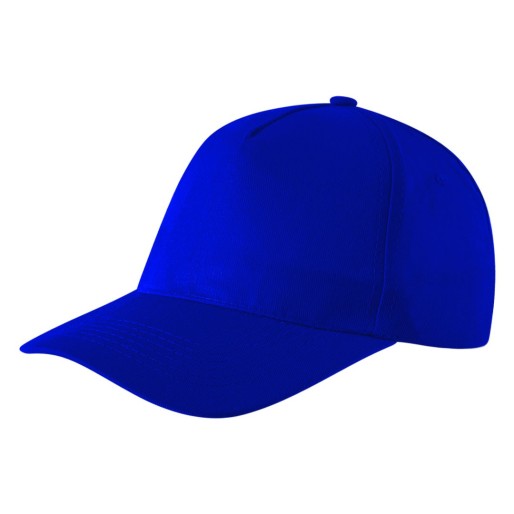 JUNIOR, kids' cap, 5 panels, cotton, light brushed, royal blue