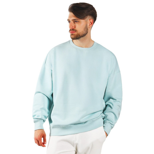 BIG, unisex široka dukserica od organskog pamuka, 300 g/m2, svetlo plava