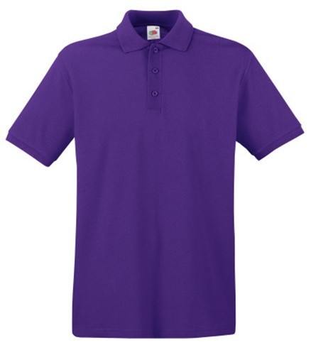 Fruit of the Loom, Premium Polo, premium polo shirt for men, purple, S