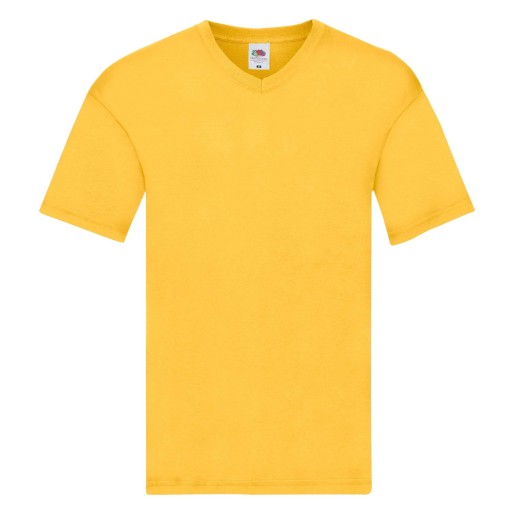 Fruit of the Loom, Original V-neck T, Men's V-neck T-shirt, Sunflower Yellow, 2XL