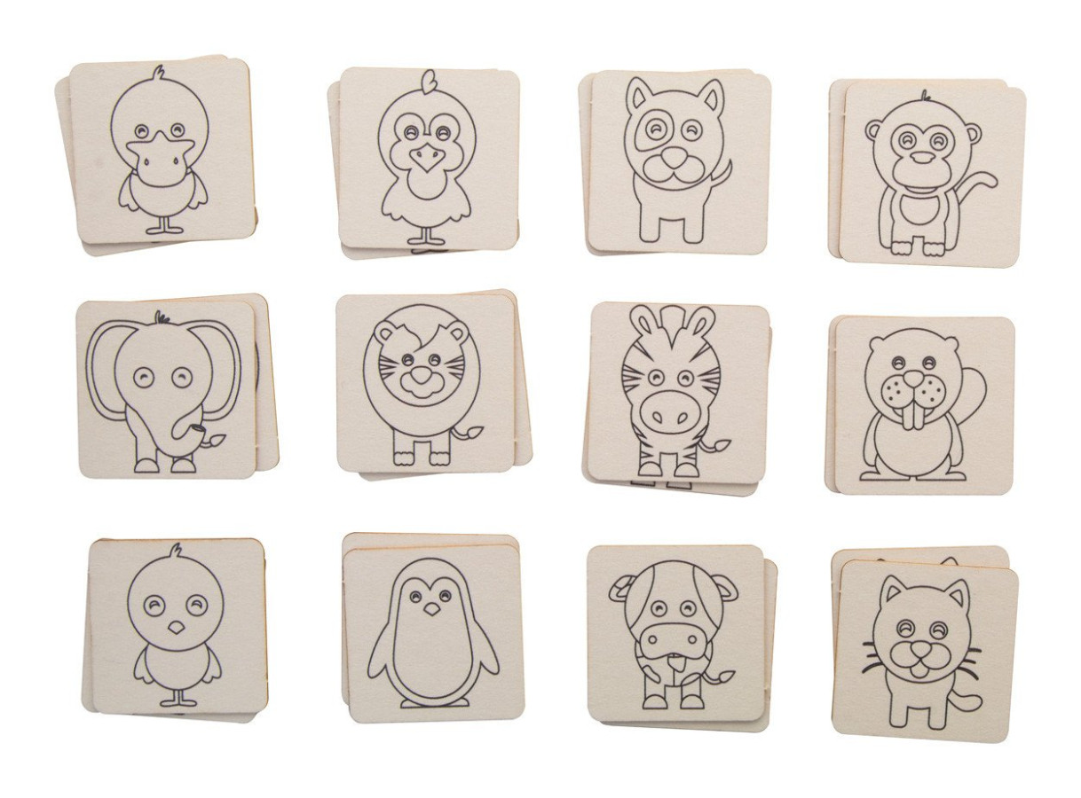 Colormor colouring memory game, animals