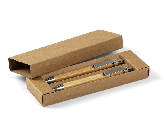 PALMA,Wooden mechanical pencil and ball pen set
