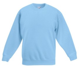 Fruit Of The Loom, Kids Classic Set-in Sweat, Kids Sweatshirt, Sky Blue, 9-11