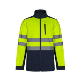 VL HESTIA LARGE. Two-tone soft shell jacket (280g/m²), with fleece lining and TPU membrane, in polyester (96%) and elastane (4%)