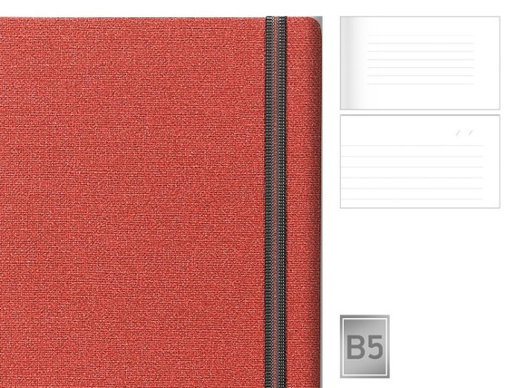 MELBURN, B5 format spiral notes, red