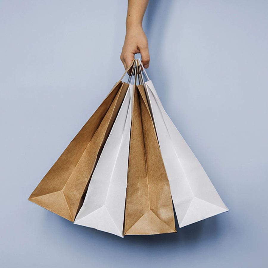 POPPY, paper bag, white