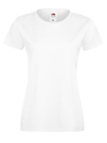 Fruit of the Loom, Ladies Sofspun, women's T-shirt, white, 2XL