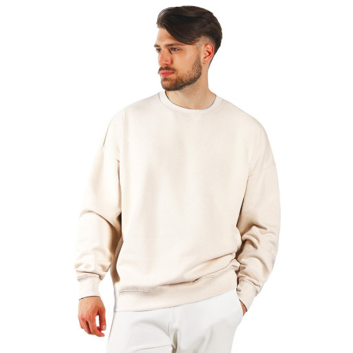BIG, unisex crew neck organic cotton sweatshirt, 300 g/m2, light brown
