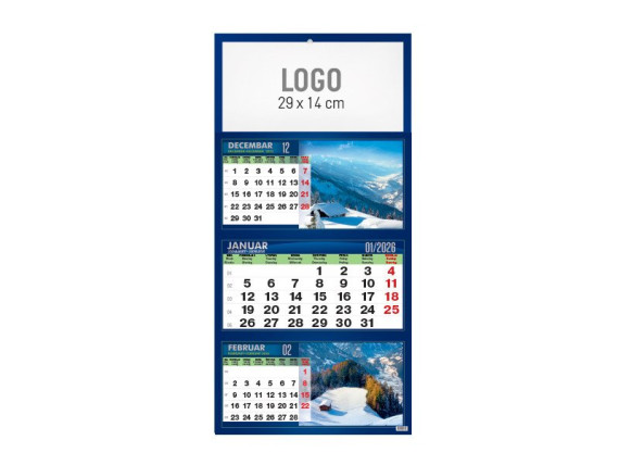 PRIRODA PISMO,Zidni kalendar,3x12 listova