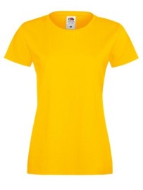 Fruit of the Loom, Ladies Sofspun, women's T-shirt, sunflower yellow, S