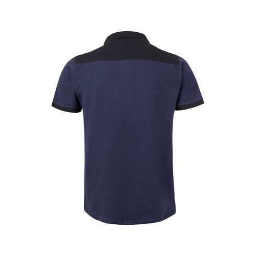 VL VELES. Two-tone stretch piqué polo shirt (200g/m²) with short sleeves, in polyester (96%) and elastane (4%)