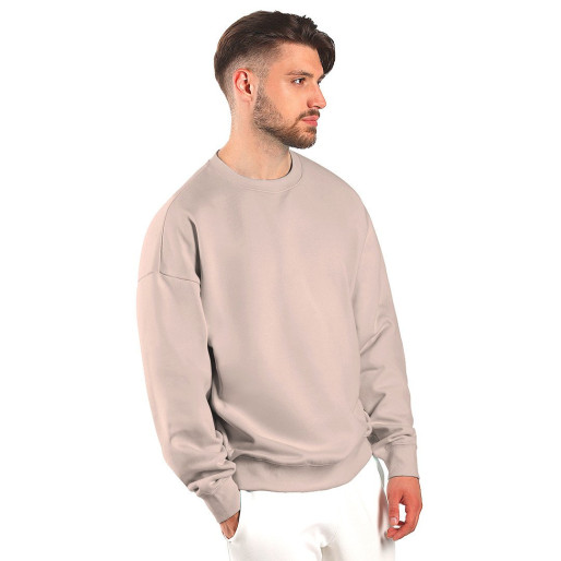 BIG, unisex široka dukserica od organskog pamuka, 300 g/m2, svetlo braon