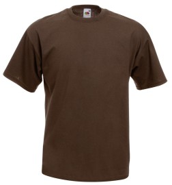 Fruit of the Loom, Valueweight, Men's Cotton Short Sleeve Shirt, Chocolate, S