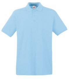 Fruit of the Loom, Premium Polo, premium men's polo shirt, sky blue, L
