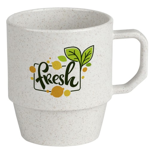 KIKI, eco mug made of mixture of wheat straw and plastic, 300 ml, gray