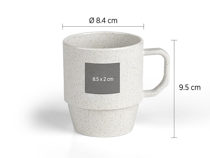 KIKI, eco mug made of mixture of wheat straw and plastic, 300 ml, gray