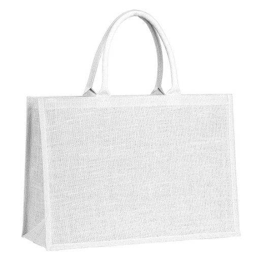 GOA, jute bag with zipper, white