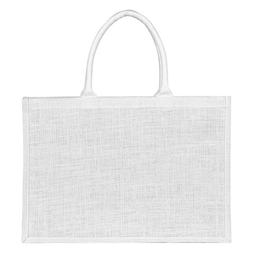 GOA, jute bag with zipper, white