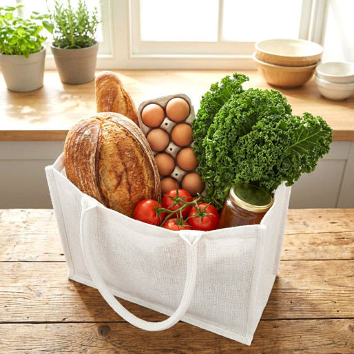 GOA, torba od jute sa rajsferšlusom, bela