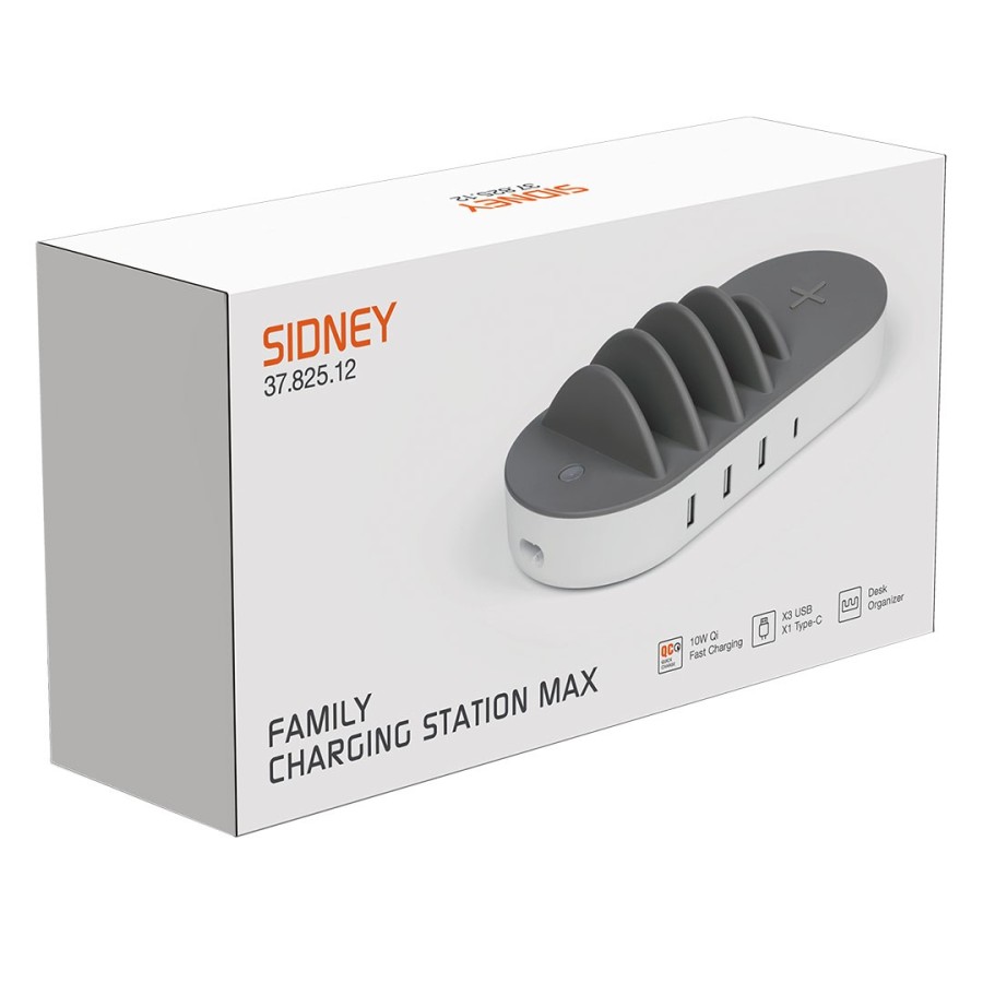 SIDNEY, multy charger for 5 devices, gray