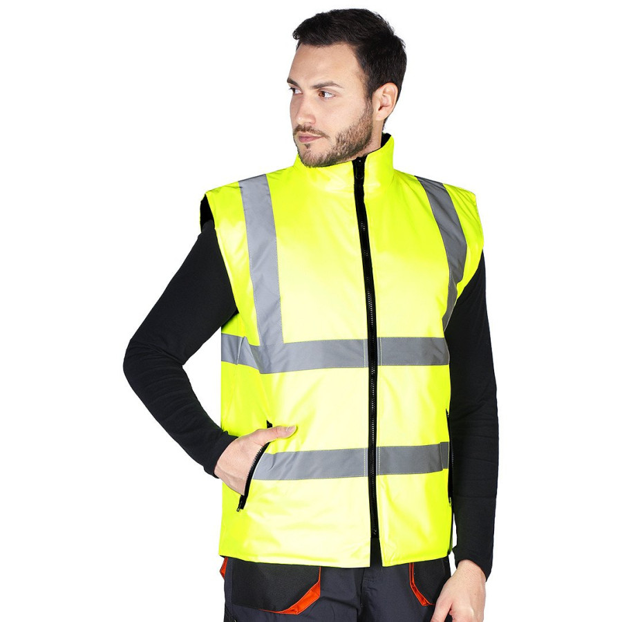 SAFETY DUO, reversible unisex safety vest, neon yellow