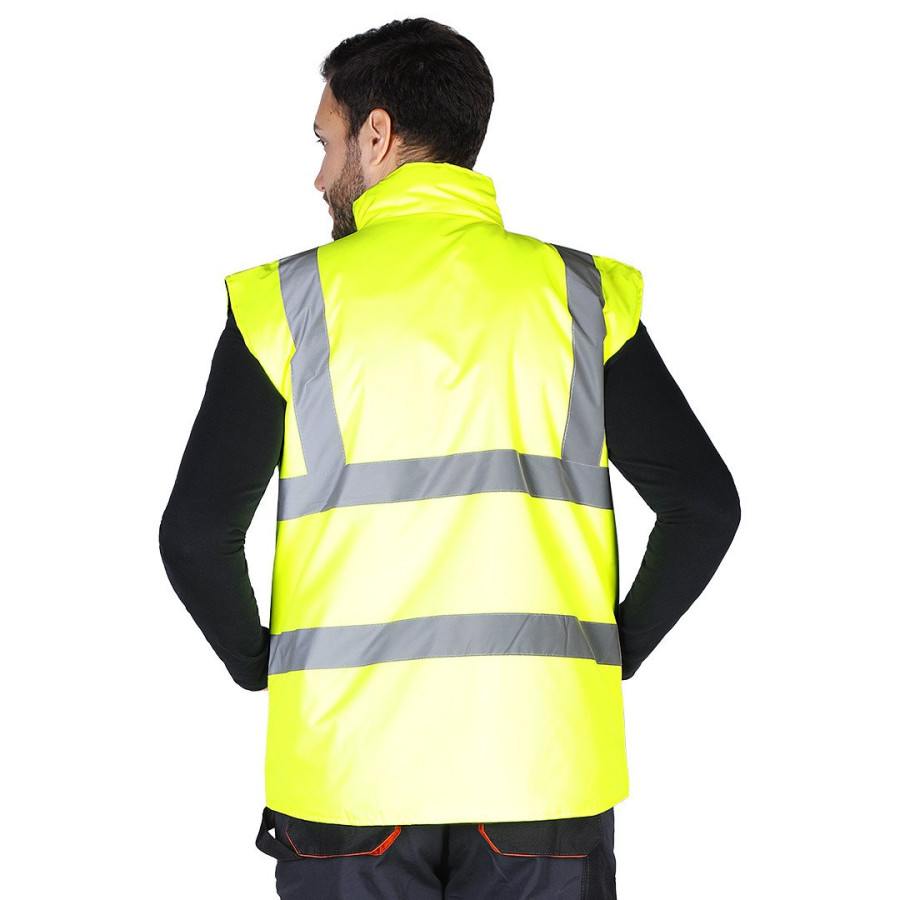 SAFETY DUO, reversible unisex safety vest, neon yellow