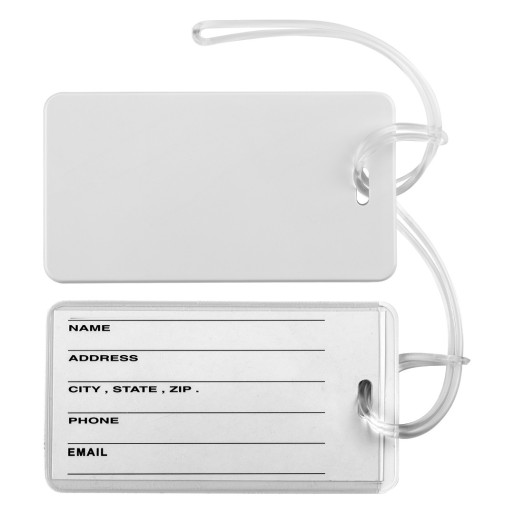 TOUR, travel bag id card tag, white