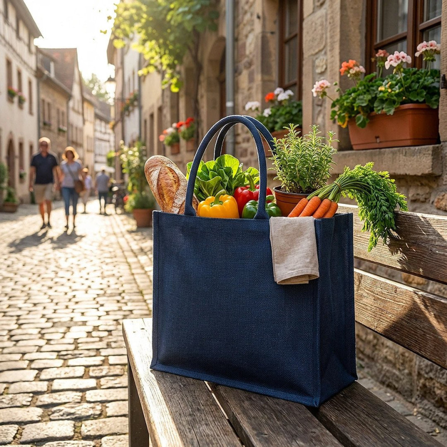 GOA, torba od jute sa rajsferšlusom, plava