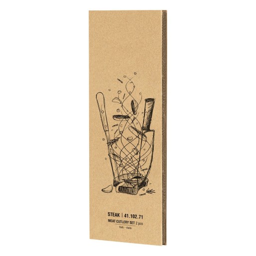 STEAK, meat cutlery set, 2/1, beige