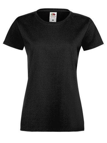 Fruit of the Loom, Ladies Sofspun, women's T-shirt, black, M