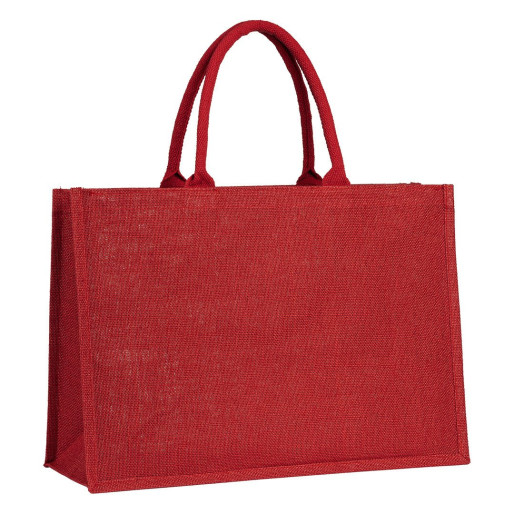 GOA, jute bag with zipper, red