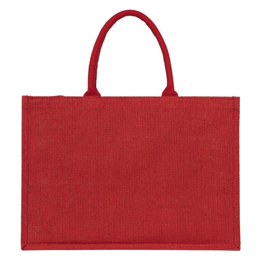 GOA, jute bag with zipper, red