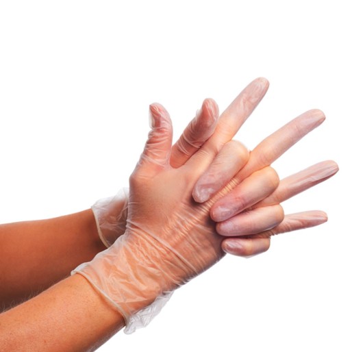 VINYL GLOVES, disposable vinyl gloves, powder free, transparent