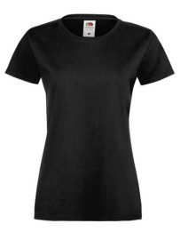 Fruit of the Loom, Ladies Sofspun, women's T-shirt, black, XL