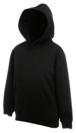 Fruit Of The Loom, Kids Classic Hooded Sweat, Hooded Sweatshirt, Black, 5-6