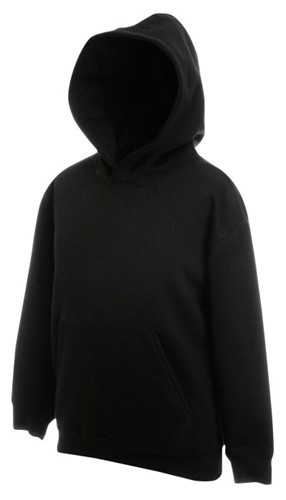 Fruit Of The Loom, Kids Classic Hooded Sweat, duks za decu sa kapuljačom, crna, 5-6